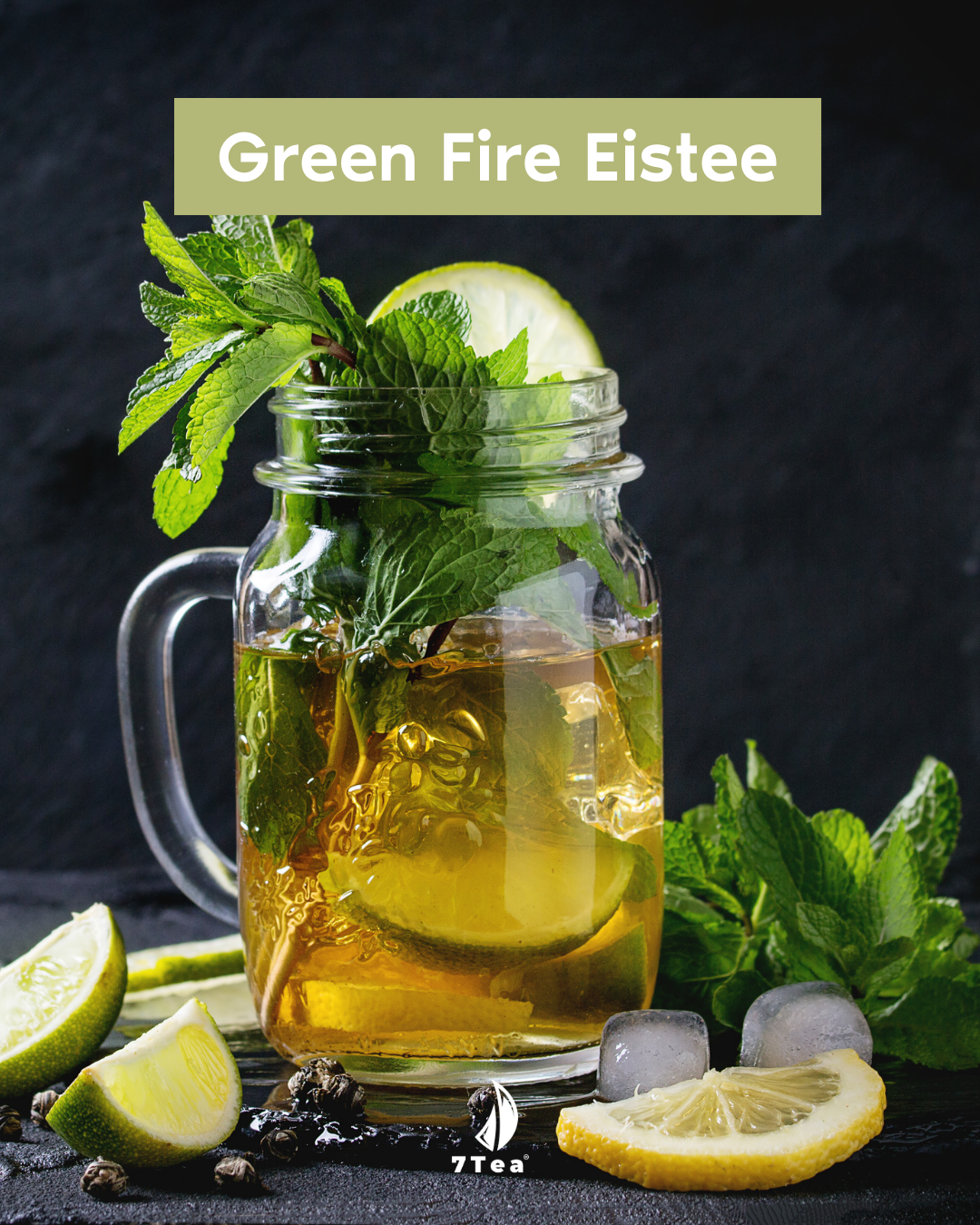 Green Fire Eistee Rezept – erfrischender Eistee mit Sencha, Matcha und Minze