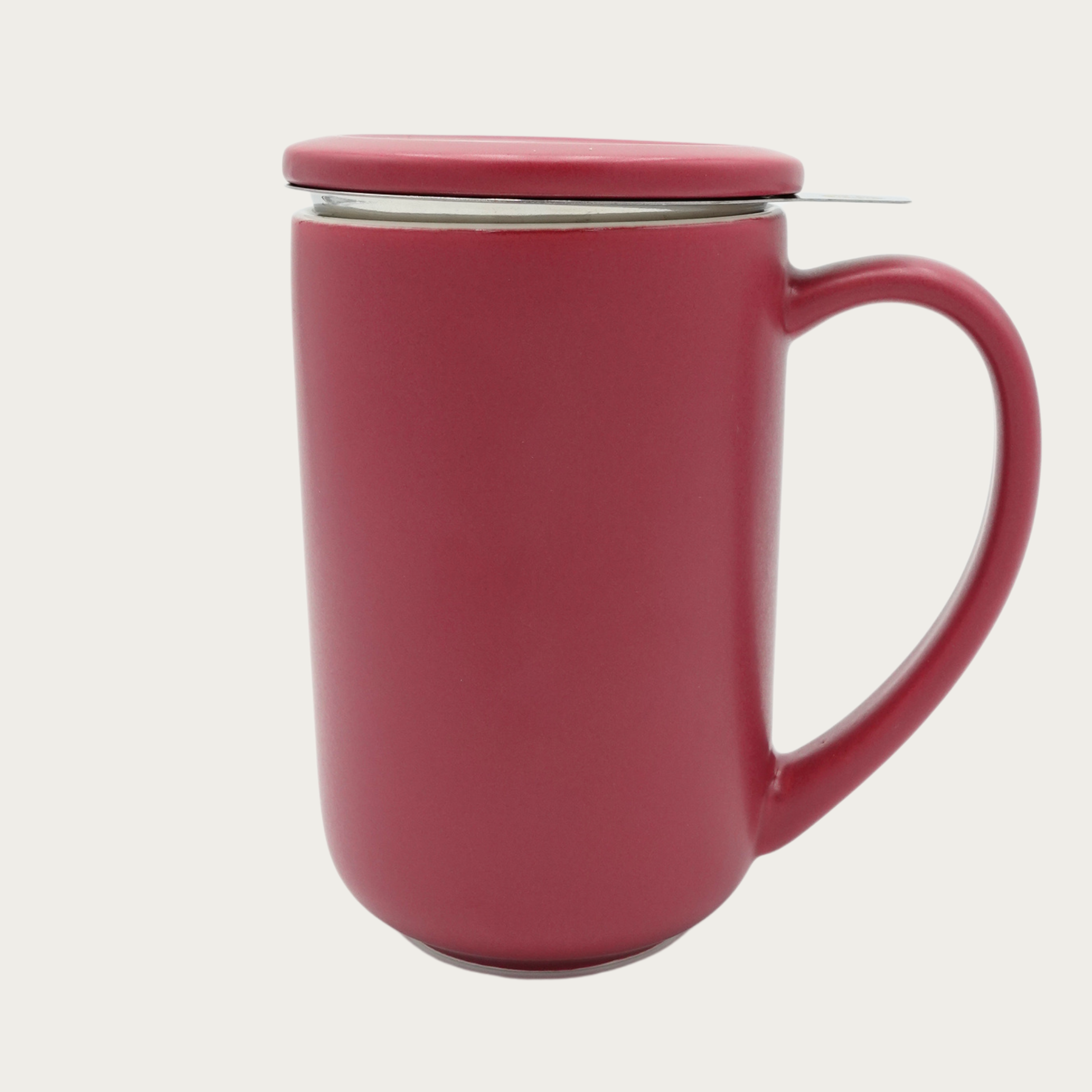 Teebecher inkl Edelstahlsieb und Deckel "Anna" – pflaume, 400 ml