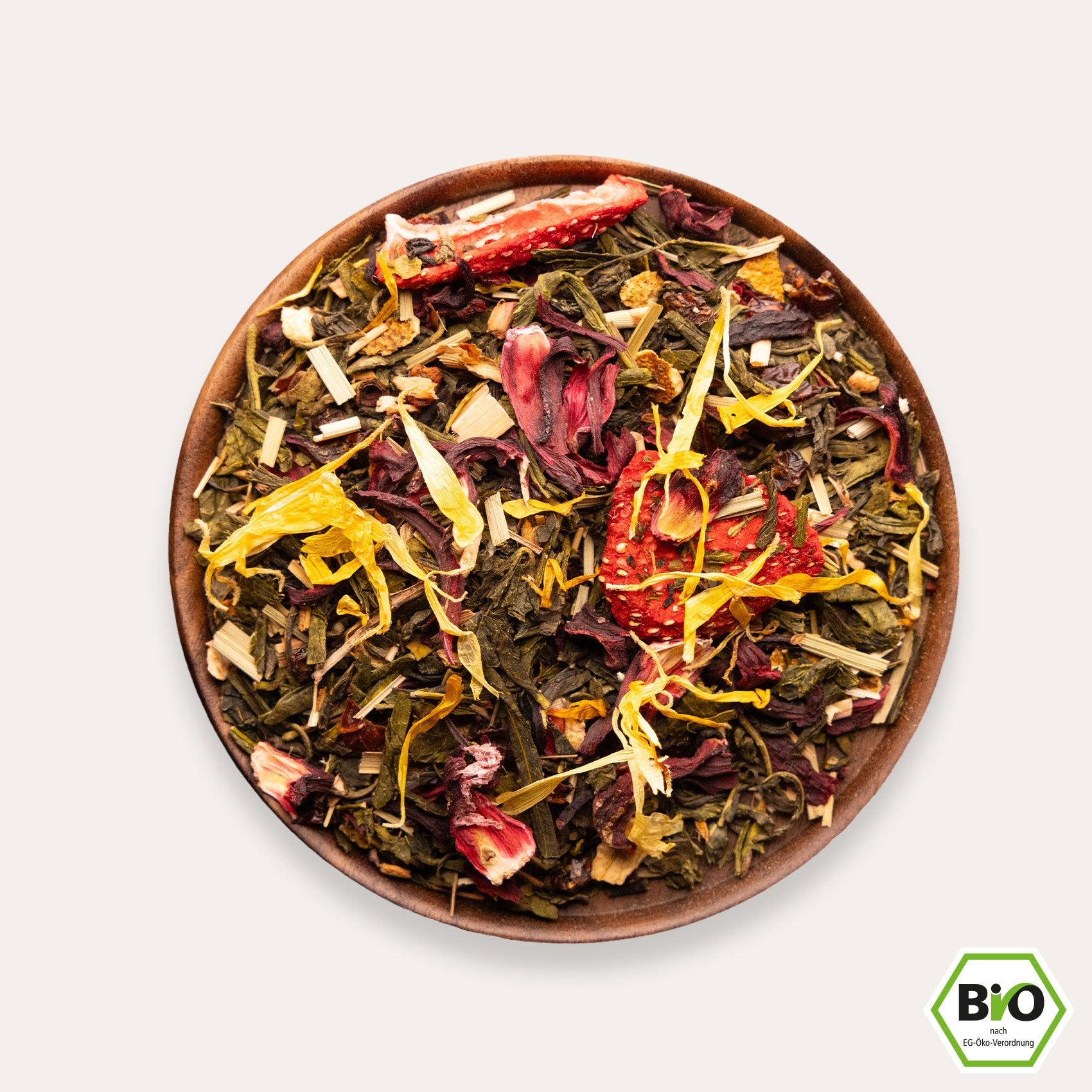 N°23 | Deichblüte - Sencha, Rhabarber & Erdbeere - 7Tea® Bio-Tee Onlineshop