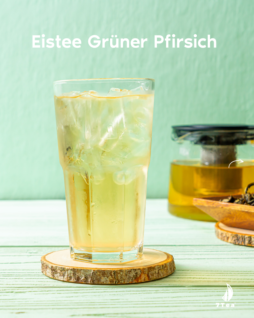 Grüner Pfirsich Eistee – einfaches Rezept mit grünem Tee