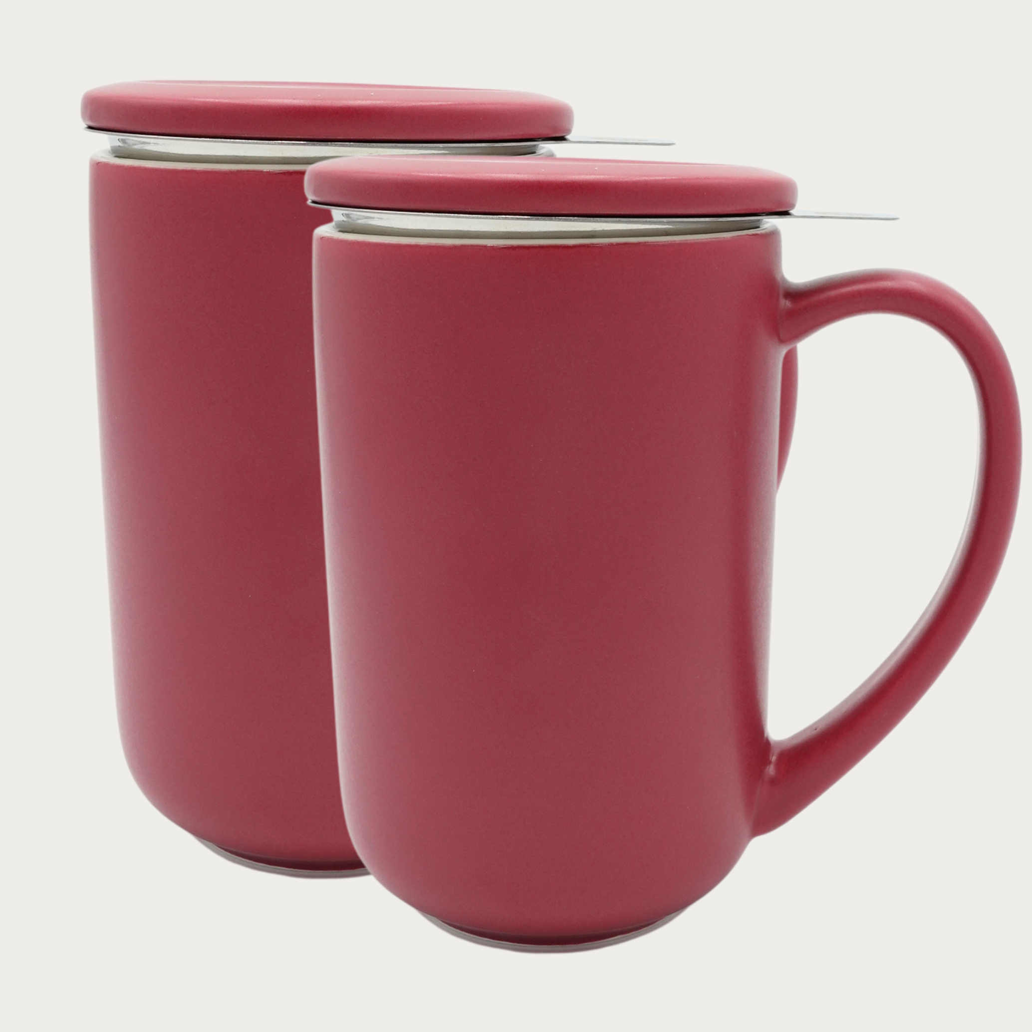 Teebecher inkl Edelstahlsieb und Deckel "Anna" – pflaume, 400 ml